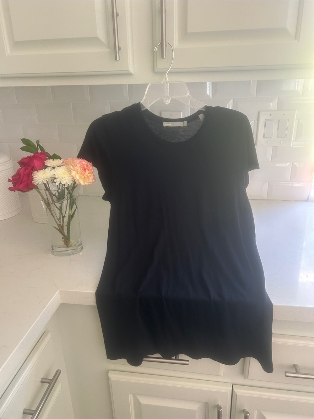 Vince Navy Short Sleeve Crewneck Tee